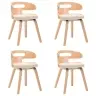 Söögitoolid 4 Tk, Kreemjasvalge, Painutatud Puit Ja Kunstnahk
