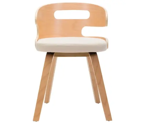 Söögitoolid 4 Tk, Kreemjasvalge, Painutatud Puit Ja Kunstnahk