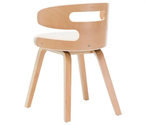 Söögitoolid 4 Tk, Kreemjasvalge, Painutatud Puit Ja Kunstnahk