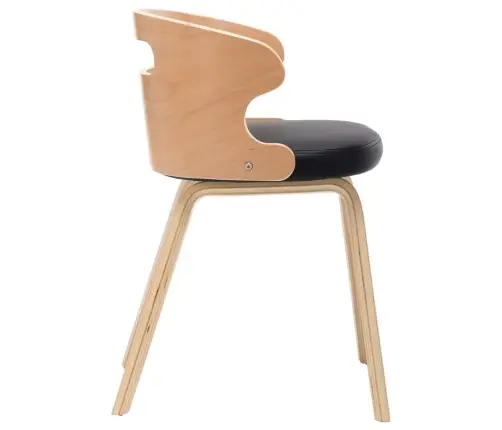 Söögitoolid 6 Tk, Must Painutatud Puit Ja Kunstnahk