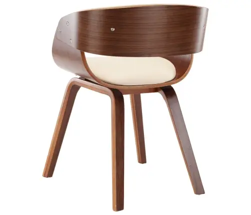 Virtuves Krēsli, 2 Gab., Liekts Koks Un Mākslīgā Āda, Krēmkrāsā Vidaxl