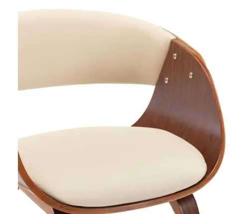 Virtuves Krēsli, 2 Gab., Liekts Koks Un Mākslīgā Āda, Krēmkrāsā Vidaxl