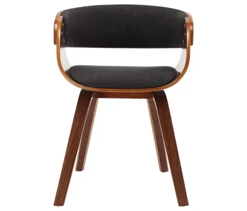 Virtuves Krēsli, 2 Gab., Pelēki, Izliekts Koks Un Audums Vidaxl