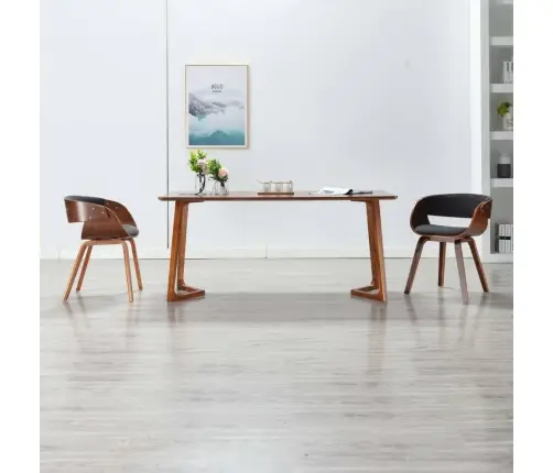 Virtuves Krēsli, 2 Gab., Pelēki, Izliekts Koks Un Audums Vidaxl