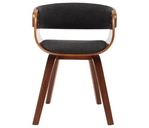 Virtuves Krēsli, 6 Gab., Pelēki, Izliekts Koks Un Audums Vidaxl