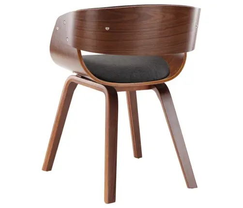 Virtuves Krēsli, 6 Gab., Pelēki, Izliekts Koks Un Audums Vidaxl