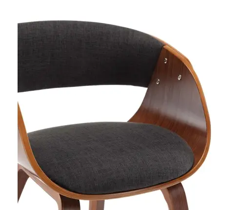 Virtuves Krēsli, 6 Gab., Pelēki, Izliekts Koks Un Audums Vidaxl