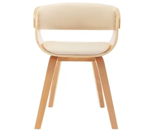 Söögitoolid 2 Tk, Kreemjasvalge, Painutatud Puit Ja Kunstnahk Söögitoolid 2 Tk, Kreemjasvalge, Painutatud Puit Ja Kunstnahk