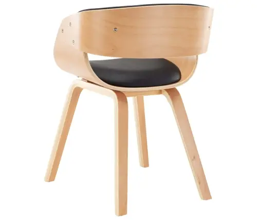 Virtuves Krēsli, 4 Gab., Melni, Liekts Koks Un Mākslīgā Āda Vidaxl