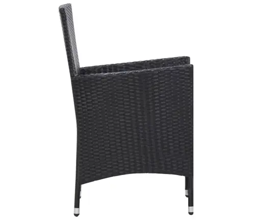 9-Daļīgs Dārza Mēbeļu Komplekts, Pe Rotangpalma, Melns Vidaxl