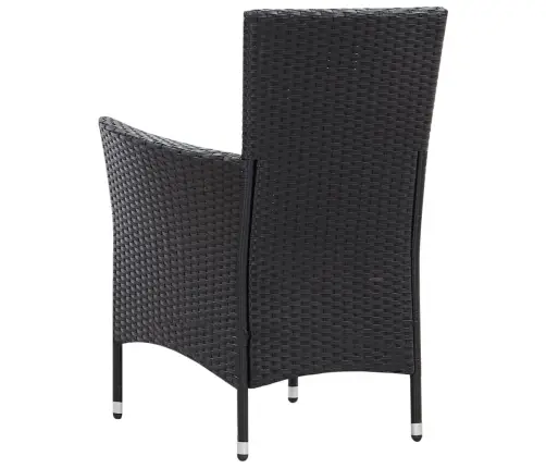 9-Daļīgs Dārza Mēbeļu Komplekts, Pe Rotangpalma, Melns Vidaxl