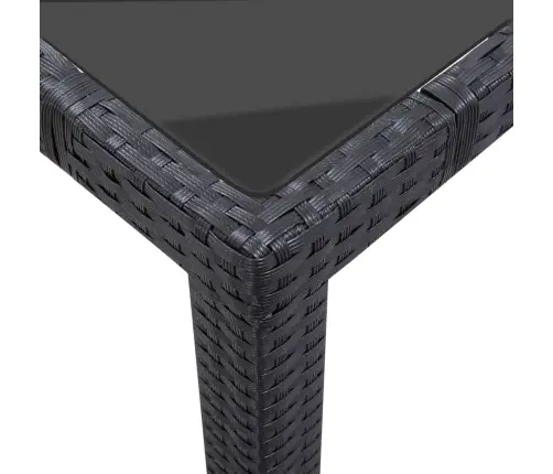 9-Daļīgs Dārza Mēbeļu Komplekts, Pe Rotangpalma, Melns Vidaxl