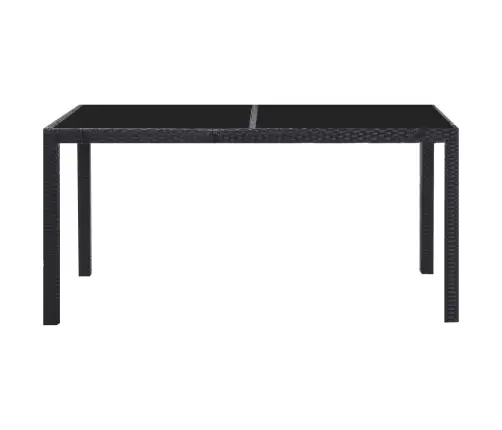 7-Daļīgs Dārza Mēbeļu Komplekts, Pe Rotangpalma, Melns  Vidaxl