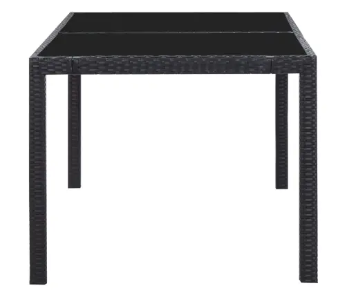 7-Daļīgs Dārza Mēbeļu Komplekts, Pe Rotangpalma, Melns  Vidaxl