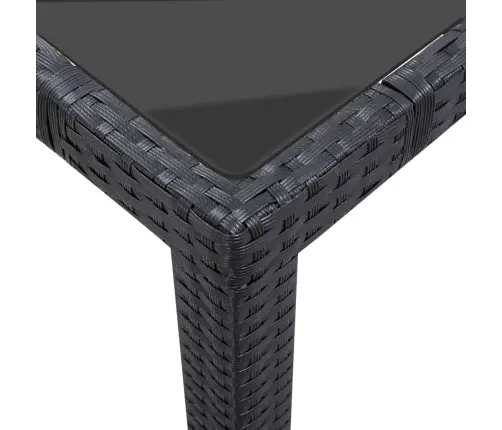 7-Daļīgs Dārza Mēbeļu Komplekts, Pe Rotangpalma, Melns  Vidaxl