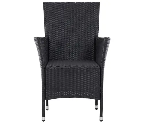 Lauko Valgomojo Baldų Komplektas, 5 Dalių, Juodas, Poliratanas