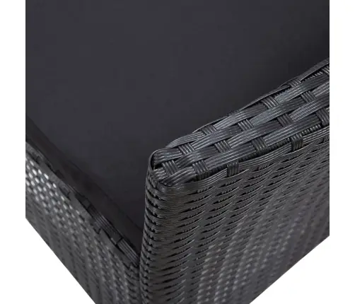 Lauko Valgomojo Baldų Komplektas, 5 Dalių, Juodas, Poliratanas