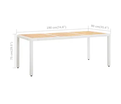 9-Osaline Aiamööblikomplekt, Polürotang, Valge