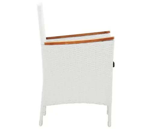 9-Osaline Aiamööblikomplekt, Polürotang, Valge