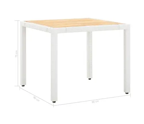 5-Osaline Aiamööblikomplekt, Polürotang, Valge