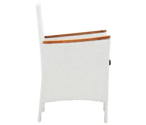 5-Osaline Aiamööblikomplekt, Polürotang, Valge