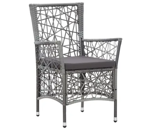 Lauko Valgomojo Baldų Komplektas, 9 Dalių, Pilkas, Poliratanas