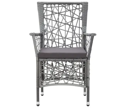 Lauko Valgomojo Baldų Komplektas, 9 Dalių, Pilkas, Poliratanas