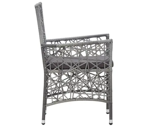 Lauko Valgomojo Baldų Komplektas, 9 Dalių, Pilkas, Poliratanas