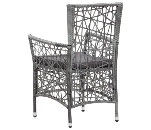 Lauko Valgomojo Baldų Komplektas, 9 Dalių, Pilkas, Poliratanas