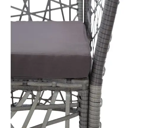 Lauko Valgomojo Baldų Komplektas, 9 Dalių, Pilkas, Poliratanas