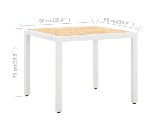 5-Daļīgs Dārza Mēbeļu Komplekts, Balta Pe Rotangpalma Vidaxl