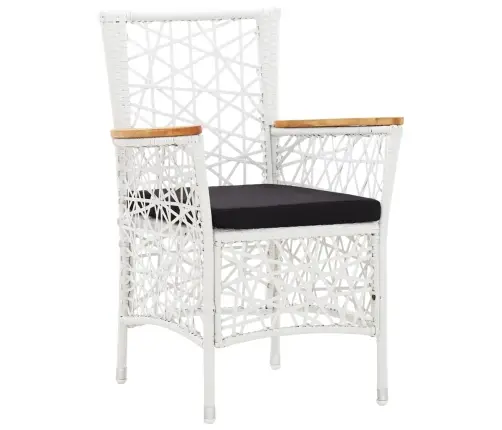 5-Daļīgs Dārza Mēbeļu Komplekts, Balta Pe Rotangpalma Vidaxl