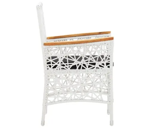 5-Daļīgs Dārza Mēbeļu Komplekts, Balta Pe Rotangpalma Vidaxl