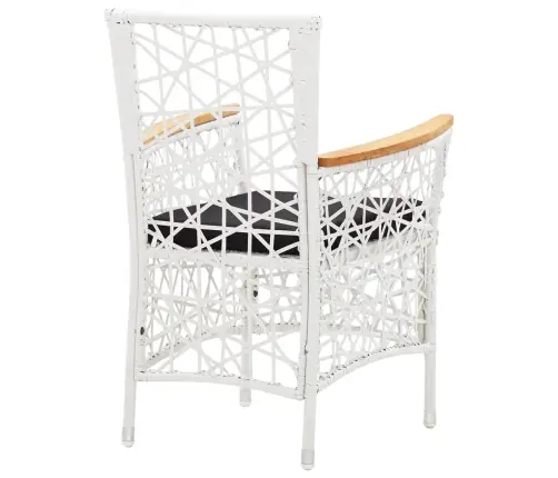 5-Daļīgs Dārza Mēbeļu Komplekts, Balta Pe Rotangpalma Vidaxl