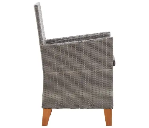 5-Daļīgs Dārza Mēbeļu Komplekts, Pelēks Pe, Akācijas Masīvkoks Vidaxl