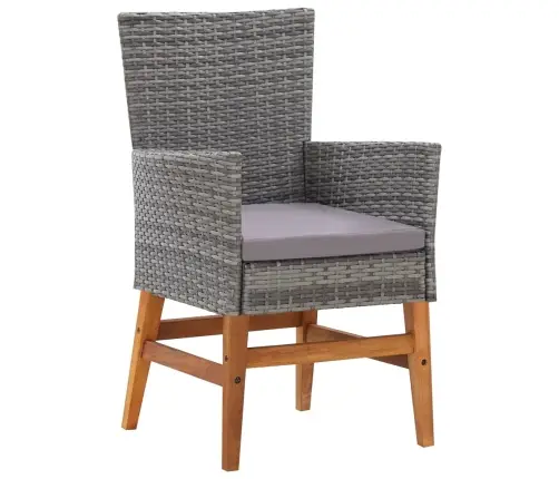 7-Daļīgs Dārza Mēbeļu Komplekts, Pelēks, Pe, Akācijas Masīvkoks Vidaxl