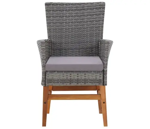 7-Daļīgs Dārza Mēbeļu Komplekts, Pelēks, Pe, Akācijas Masīvkoks Vidaxl