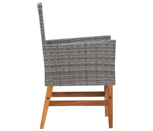 7-Daļīgs Dārza Mēbeļu Komplekts, Pelēks, Pe, Akācijas Masīvkoks Vidaxl