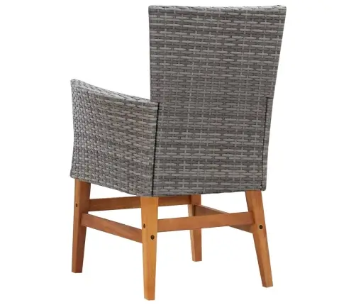 7-Daļīgs Dārza Mēbeļu Komplekts, Pelēks, Pe, Akācijas Masīvkoks Vidaxl