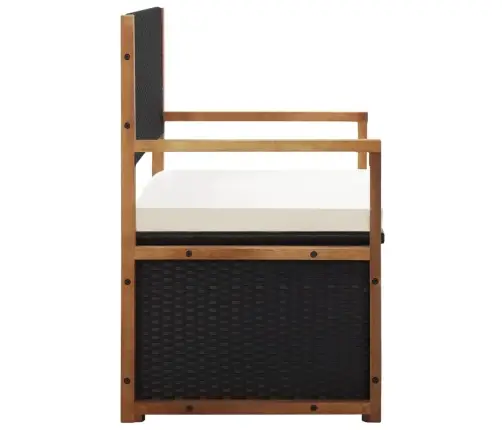 Sols Ar Kasti, 115 Cm, Melna Pe Rotangpalma, Akācijas Masīvkoks Vidaxl