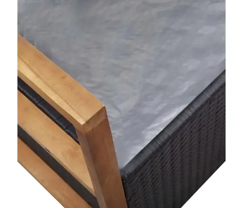 Sols Ar Kasti, 115 Cm, Melna Pe Rotangpalma, Akācijas Masīvkoks Vidaxl