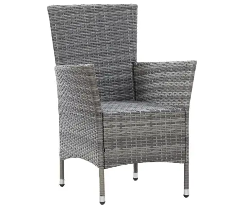 Valgomojo Komplektas Su Pagalvėmis, 9 Dalių, Pilkas, Ratanas