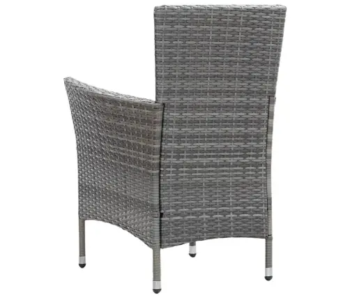 Valgomojo Komplektas Su Pagalvėmis, 9 Dalių, Pilkas, Ratanas