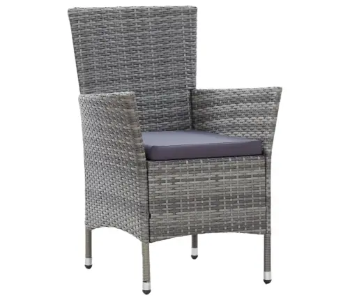 7-Daļīgs Dārza Mēbeļu Komplekts Ar Matračiem, Pe Pinums, Pelēks Vidaxl