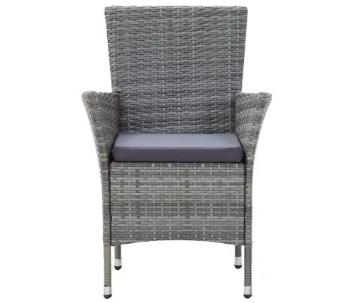 7-Daļīgs Dārza Mēbeļu Komplekts Ar Matračiem, Pe Pinums, Pelēks Vidaxl