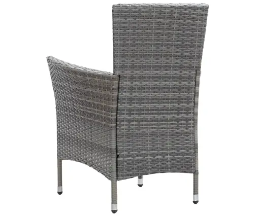 7-Daļīgs Dārza Mēbeļu Komplekts Ar Matračiem, Pe Pinums, Pelēks Vidaxl