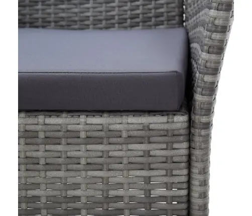 7-Daļīgs Dārza Mēbeļu Komplekts Ar Matračiem, Pe Pinums, Pelēks Vidaxl