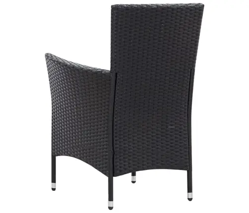 9-Osaline Aiamööblikomplekt Patjadega, Polürotang, Must