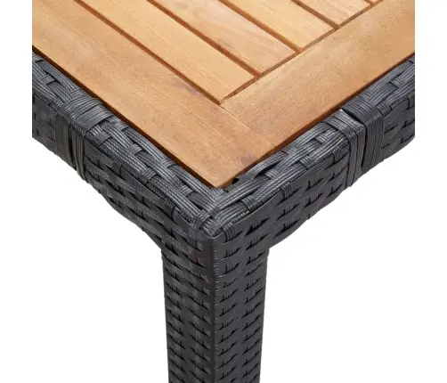 5-Osaline Aiamööblikomplekt Patjadega, Polürotang, Must