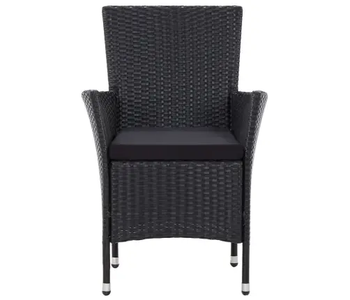 5-Osaline Aiamööblikomplekt Patjadega, Polürotang, Must